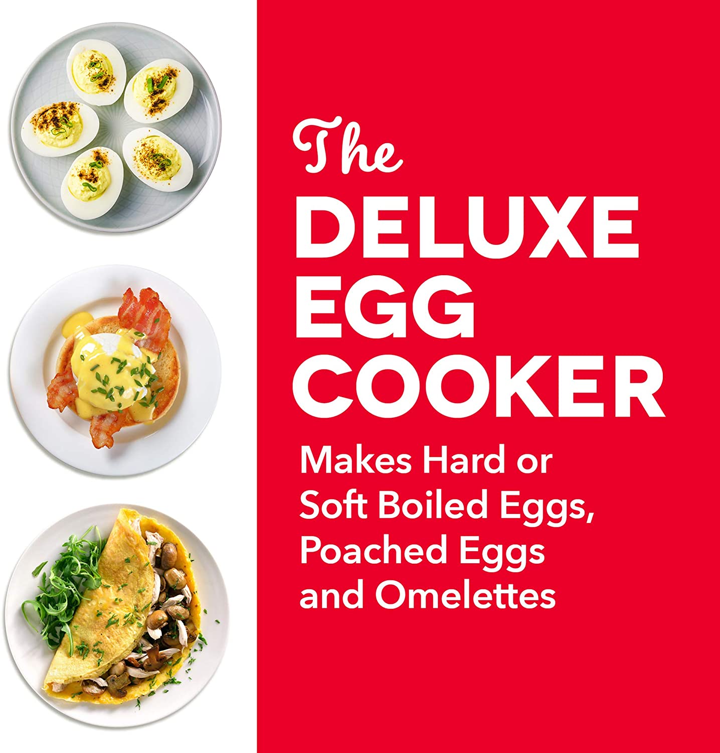 Dash Deluxe Egg Cooker 500 Watts Poach, Soft Boil, Omelette 12 Egg