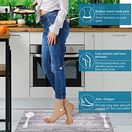 Kitchen Mats Set of 2 - Non Skid Washable