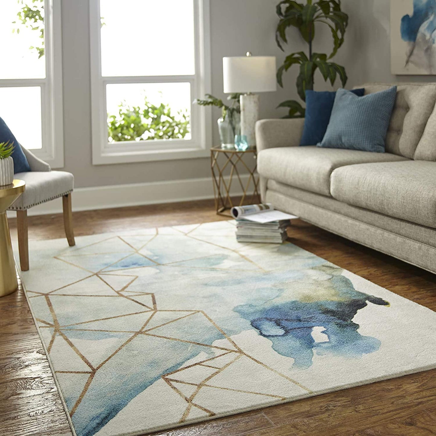 Cognition Water Soft Area Rug, Blue