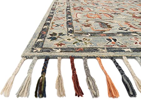 Loloi II Elka Collection ELK-03 Denim / Multi, Transitional 7'-9" x 9'-9" Area Rug