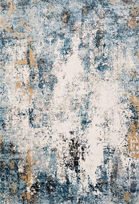 Loloi II Alchemy Collection ALC-05 Denim / Ivory, Contemporary 2'-8" x 4' Accent Rug