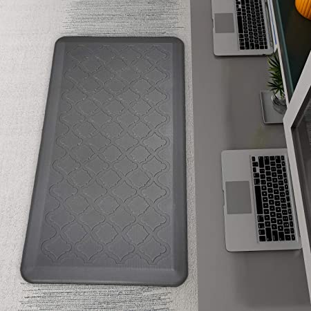 Art3d Anti Fatigue Mat - 1/2 Inch Cushioned Kitchen Mat - Non Slip Foam Comfort Cushion for Standing Desk, Office or Garage Floor (17.3"x28", Black)