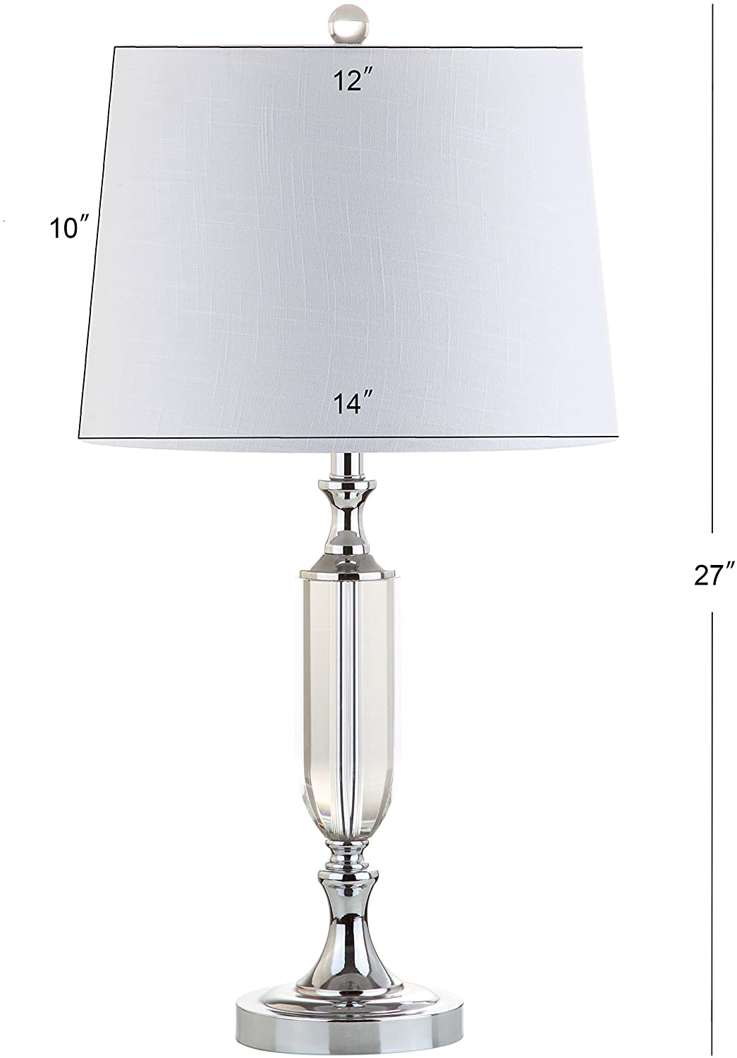 Bella 27" Crystal LED Lamp White Shade