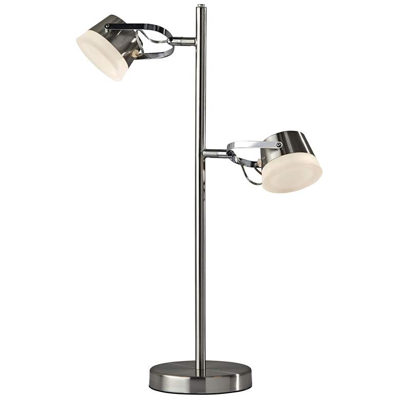 Nitro Brushed Steel Adjustable 2-Light LED Accent Table Lamp