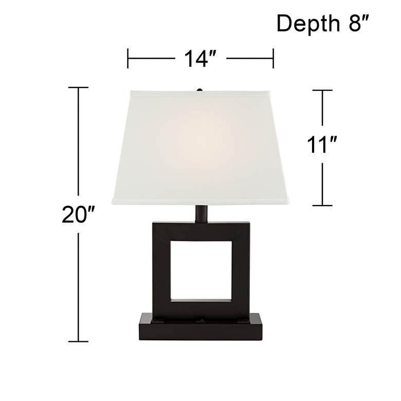 Yolo Dark Bronze Accent Table Lamp with USB Port and Outlets
