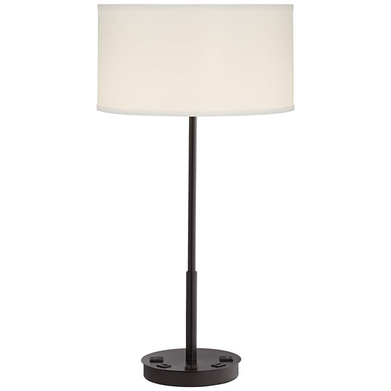 Undine Dark Bronze Table Lamp with USB Ports and Outlets