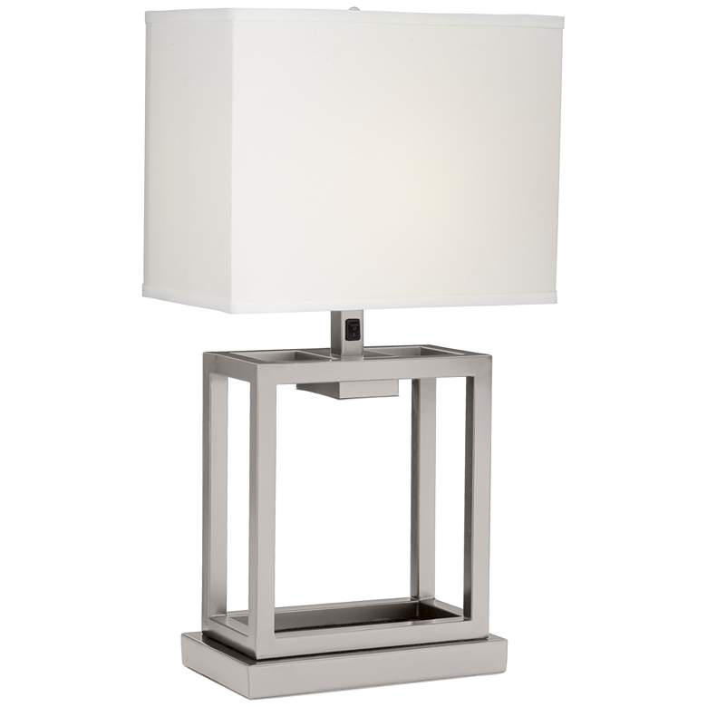 Wexler Cube Brushed Nickel Metal Table Lamp