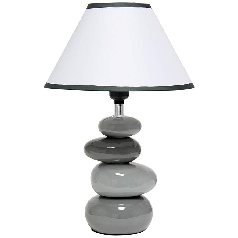 Simple Designs 14" High Shades of Gray Stone Ceramic Accent Table Lamp