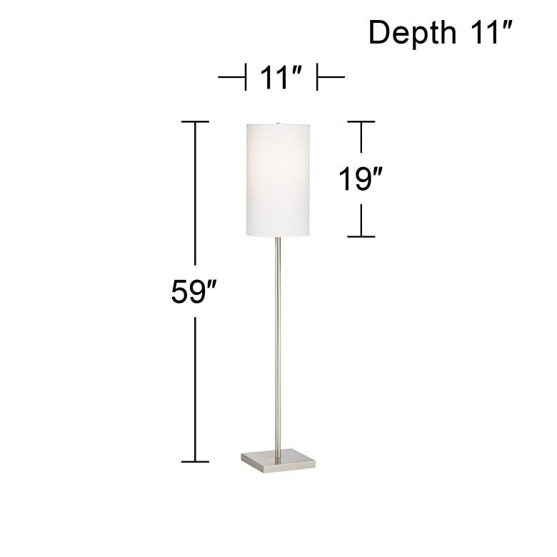 Coverly Brushed Nickel Finish Modern Floor Lamp
