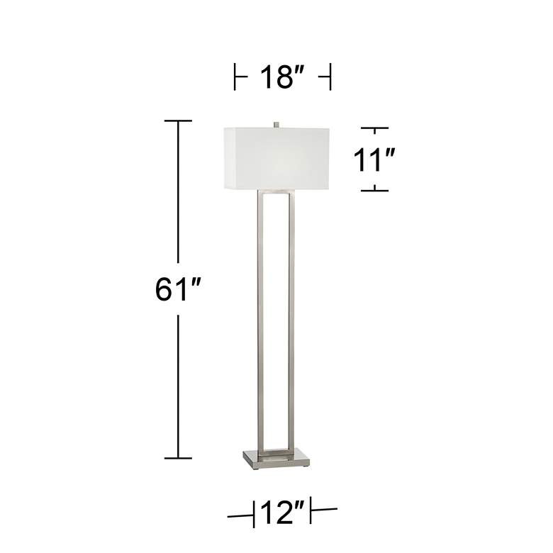 Everett Satin Nickel Open Column Floor Lamp