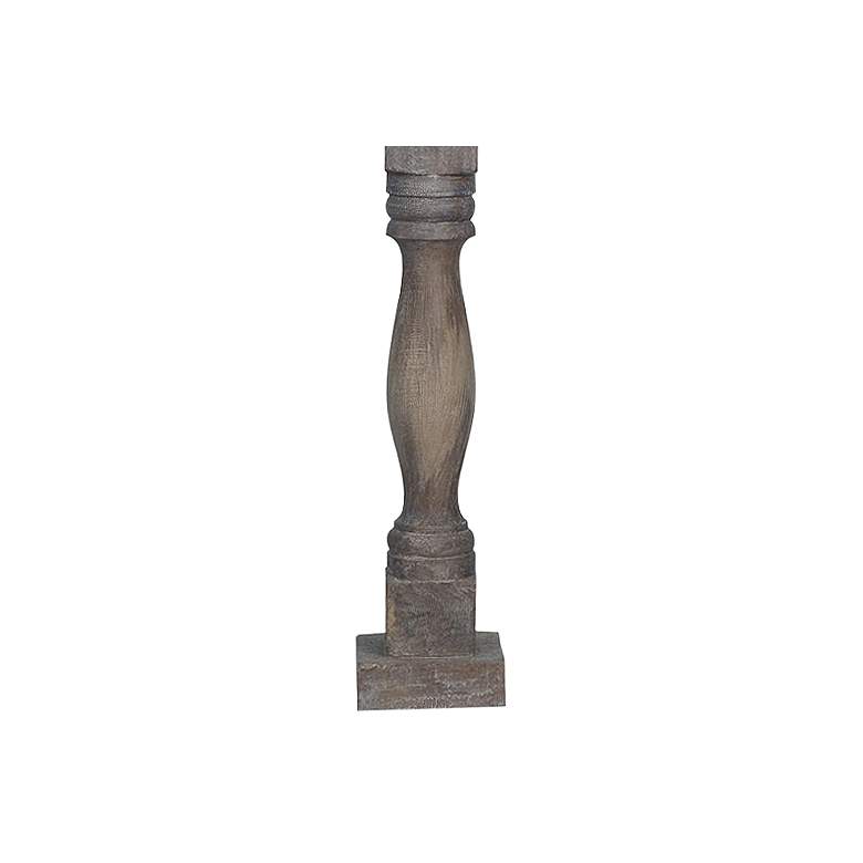 Gables Washed Wood Finish Country Planks Blue Shade Table Lamp