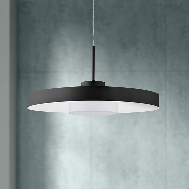 Eglo Alpicella 15 3/4" Wide Matte Black LED Pendant Light