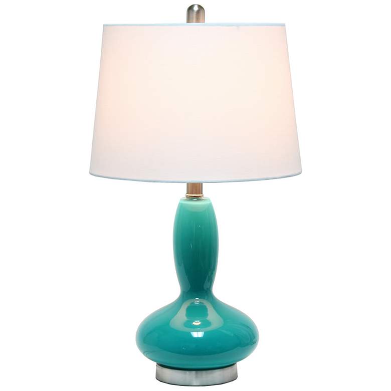 Lalia Home Dollop Teal Glass Accent Table Lamp