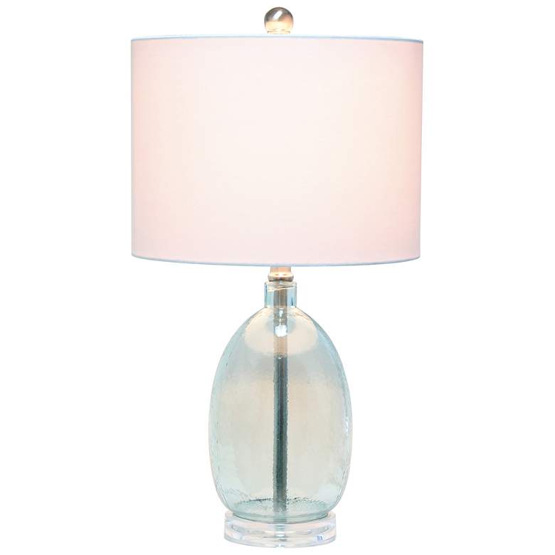 Lalia Home Clear Blue Oval Glass Accent Table Lamp