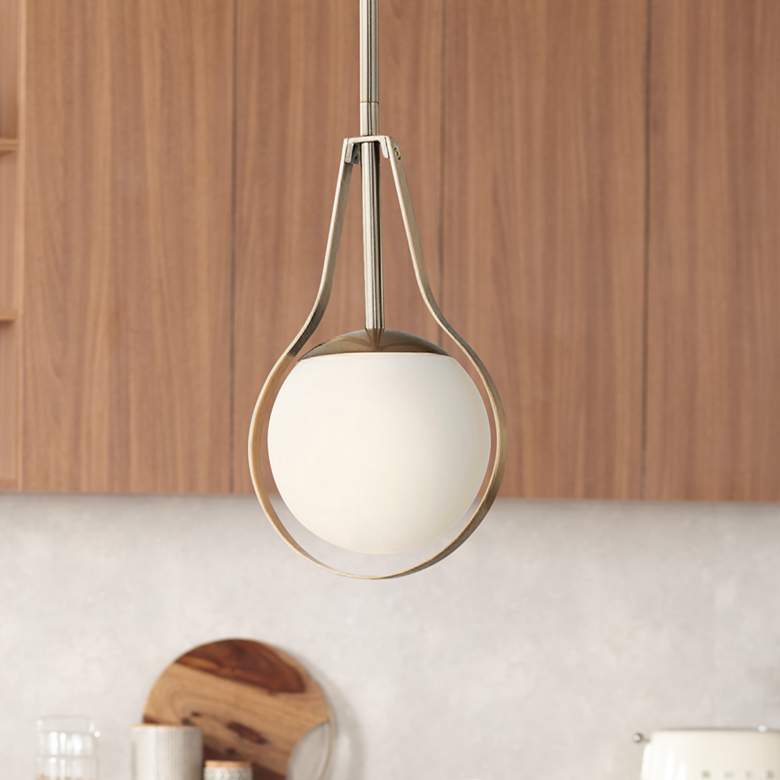 Fusion™ Pearl 6 1/2"W Brushed Brass LED Mini Pendant
