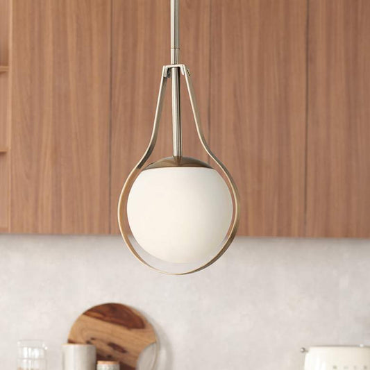 Fusion™ Pearl 6 1/2"W Brushed Brass LED Mini Pendant