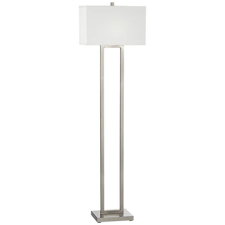 Everett Satin Nickel Open Column Floor Lamp