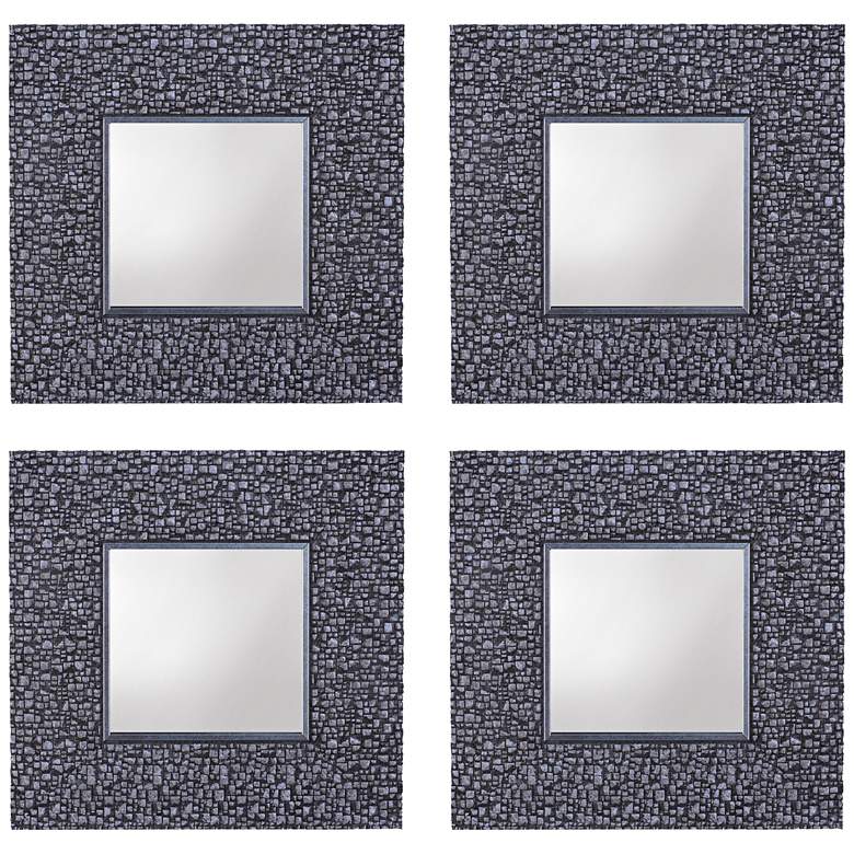 Northwood Silver 11 1/4" Square Wall Mirrors Set of 4
