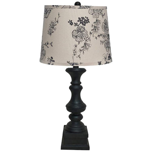 Austin Black Wild Black Rose Shade Table Lamp