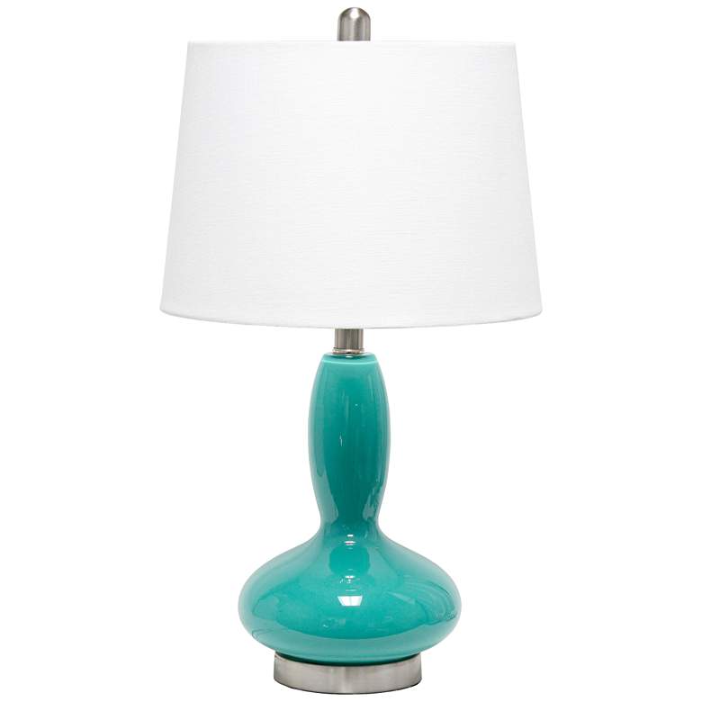 Lalia Home Dollop Teal Glass Accent Table Lamp