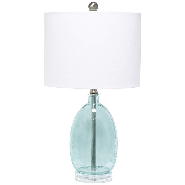 Lalia Home Clear Blue Oval Glass Accent Table Lamp