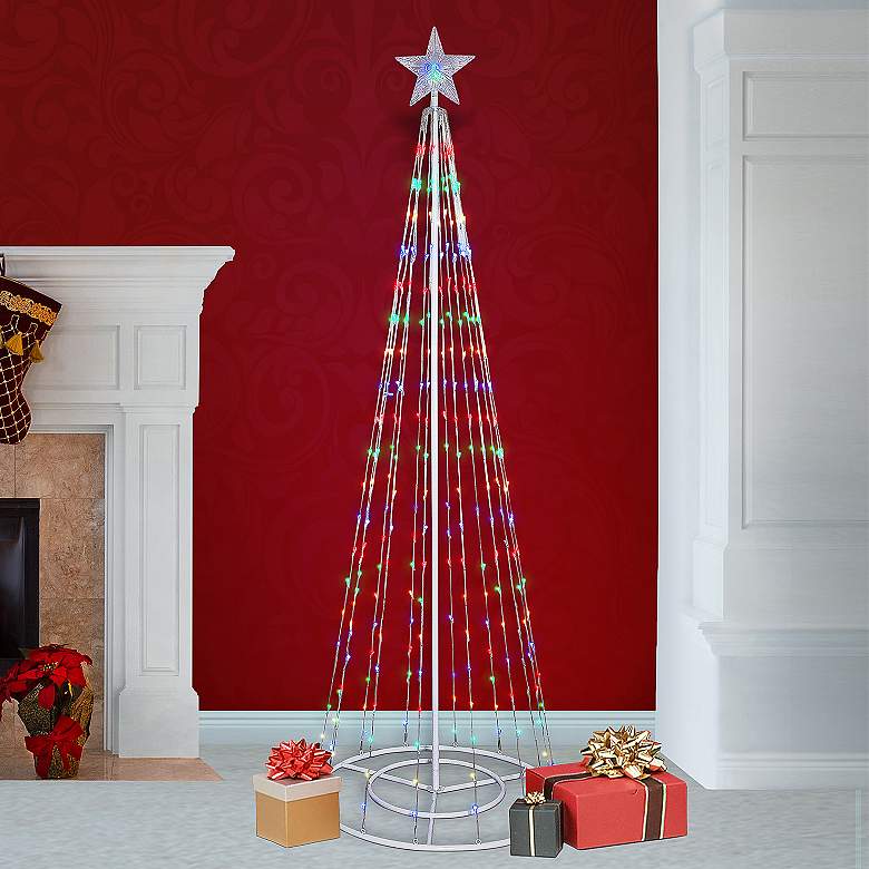 86"H LED Artificial Christmas Tree with Glowing Star Topper
