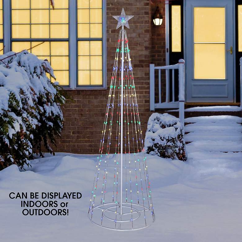 86"H LED Artificial Christmas Tree with Glowing Star Topper