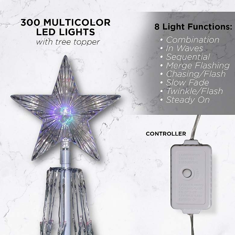 86"H LED Artificial Christmas Tree with Glowing Star Topper