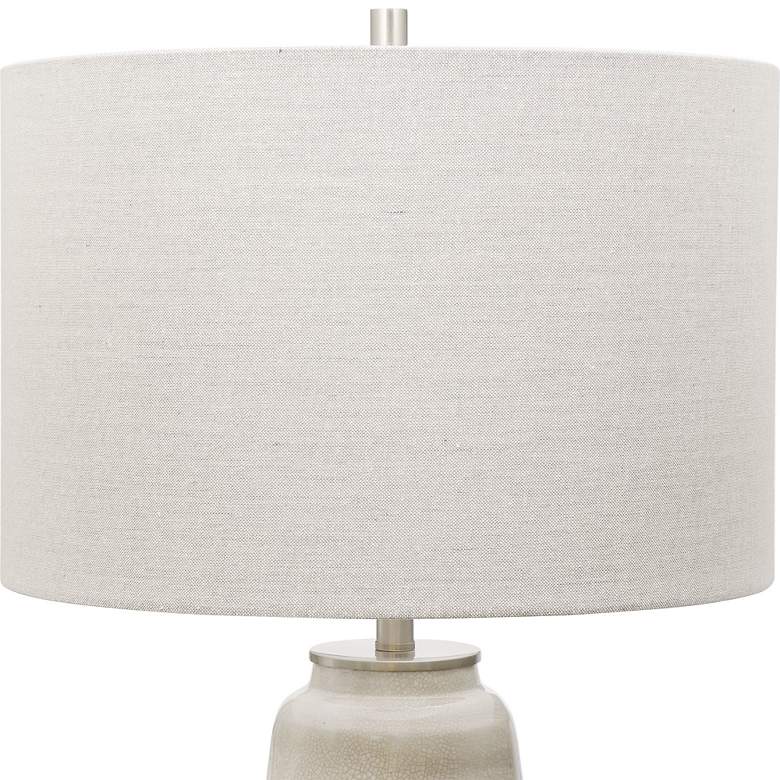 Comanche Off-White and Brown Ceramic Table Lamp