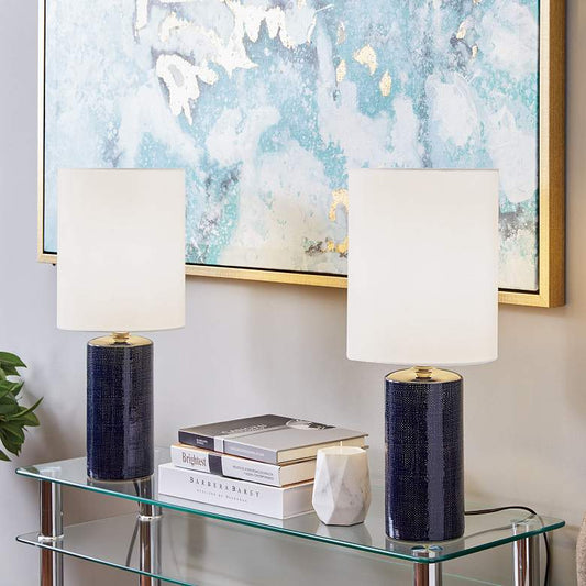 Jackie 19" High Navy Blue Accent Table Lamps Set of 2