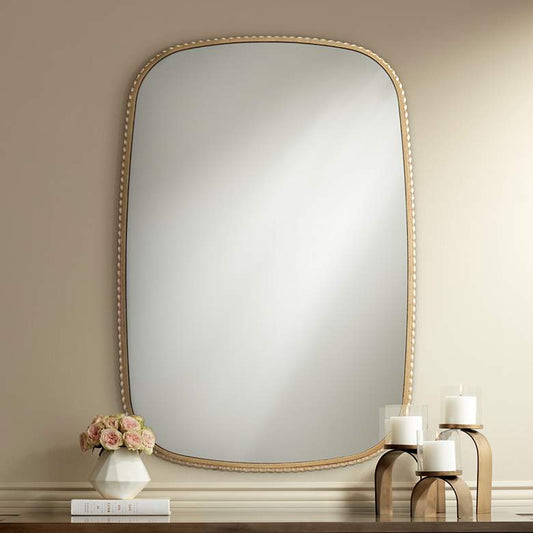 Torren Gold 25 1/2" x 37 1/2" Rounded Corner Wall Mirror