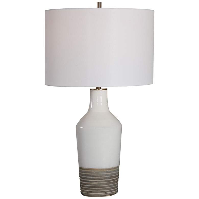 Dakota White Crackle Glaze Ceramic Table Lamp