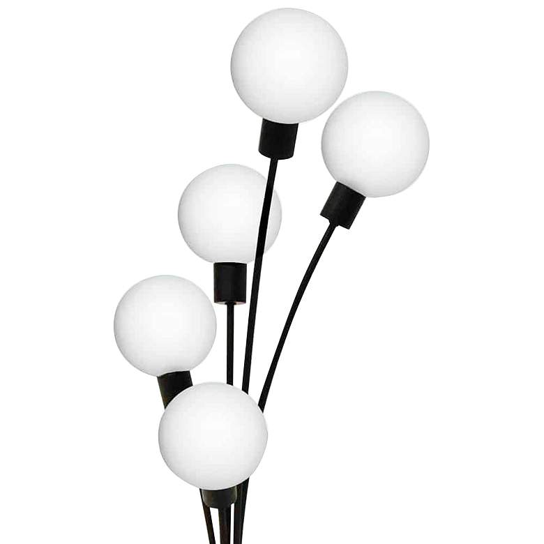 Budding Branch Black 5-Light Table Lamp with White Shade