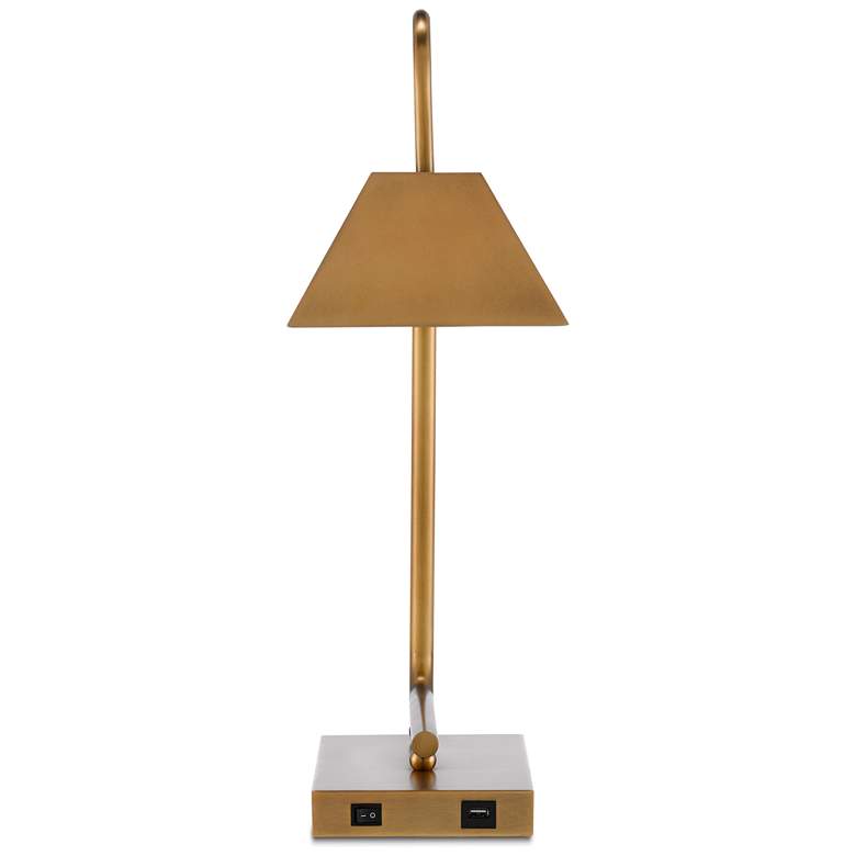 Currey and Company Hoxton Light Antique Brass USB Desk Lamp