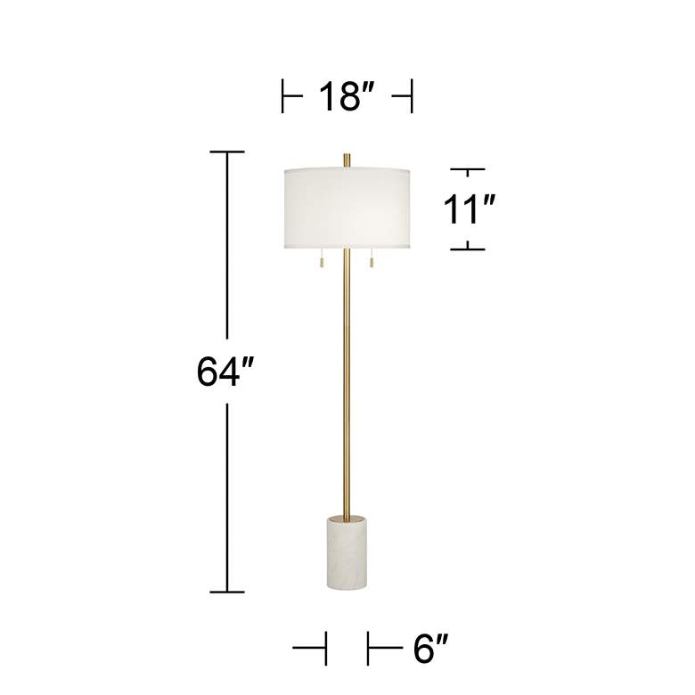 Possini Euro Milan Modern Floor Lamp with Marble Base