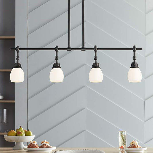 Chapel 36" Wide Semi Gloss Black 4-Light Island Pendant