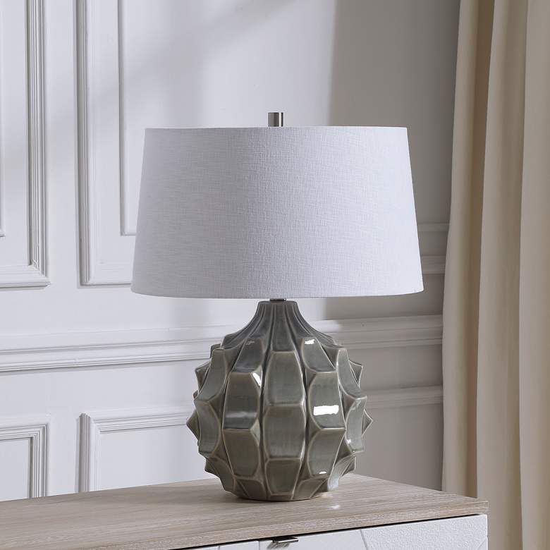 Guerina Light Gray Glaze Ceramic Table Lamp