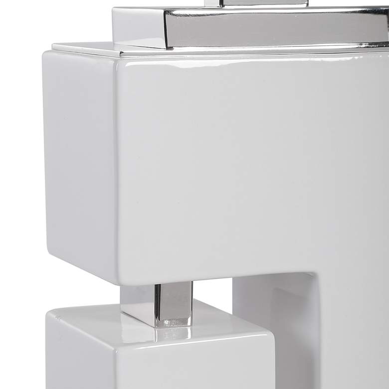 Tetris Gloss White Glaze Ceramic Table Lamp