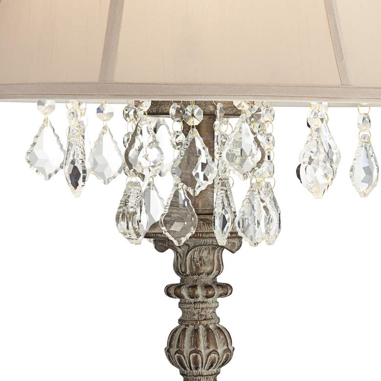 Duval French Crystal Candlestick Lamp with Table Top Dimmer