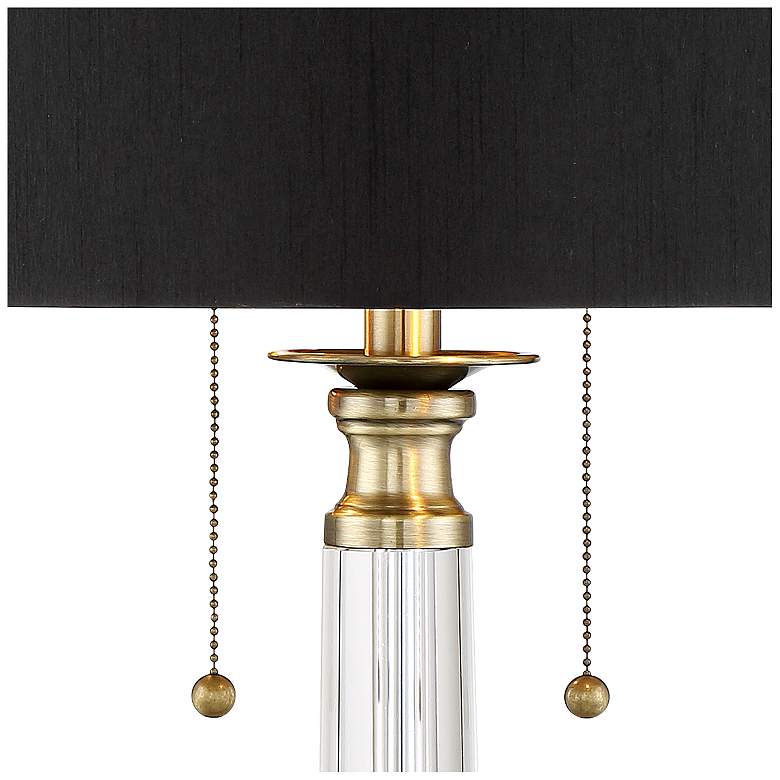 Stephan Crystal Column Table Lamp with Table Top Dimmer