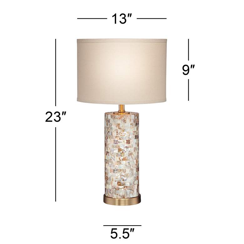 Margaret Mother of Pearl Cylinder Lamp with Table Top Dimmer