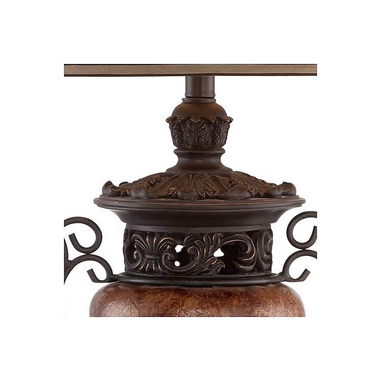 Bronze Crackle Large Urn Table Lamp with Table Top Dimmer