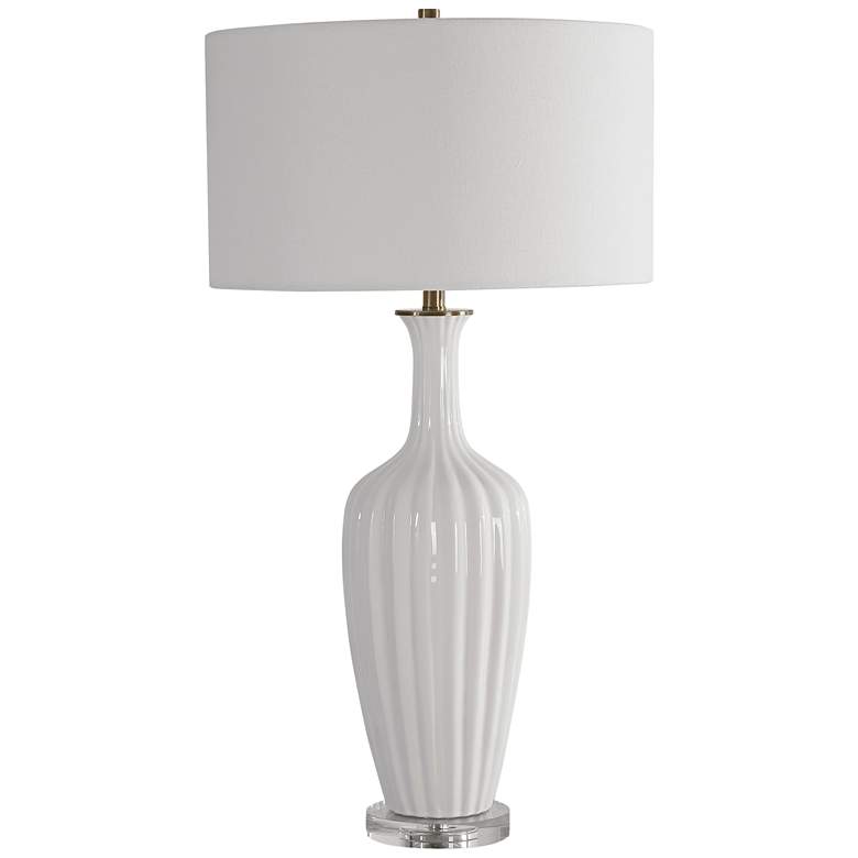 Strauss Gloss White Glaze Ceramic Table Lamp