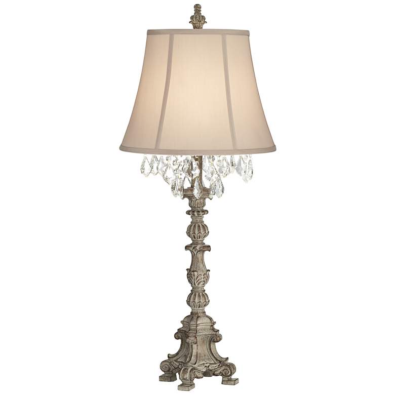 Duval French Crystal Candlestick Lamp with Table Top Dimmer