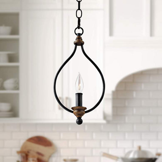 Feiss Hartsville 7 3/4"W Dark Zinc 1-Light Mini Pendant