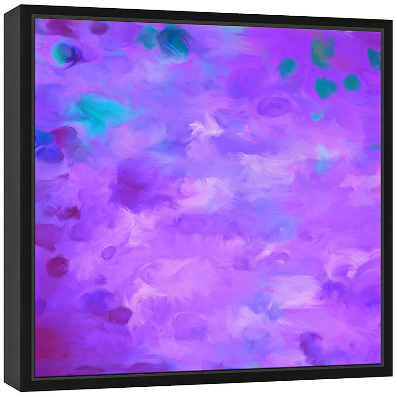 Purple Dots I 21 3/4" Square Framed Canvas Wall Art
