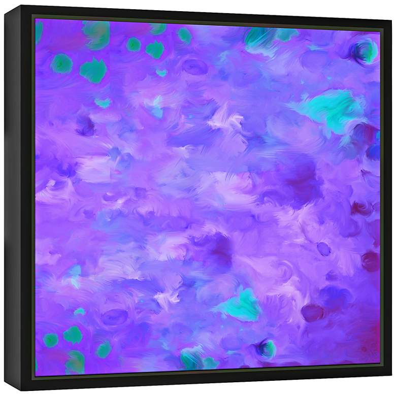 Purple Dots II 21 3/4" Square Framed Canvas Wall Art
