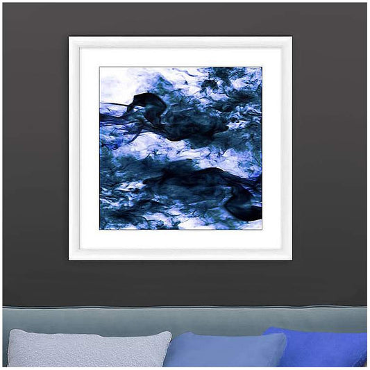 Navy I 23" Square Framed Giclee Wall Art