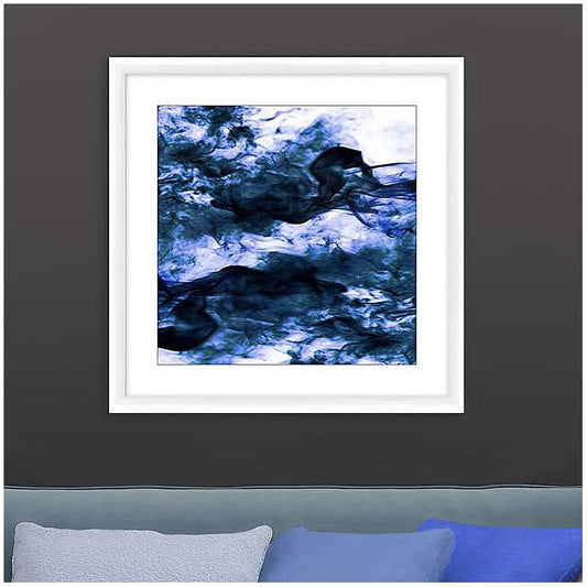 Navy II 23" Square Framed Giclee Wall Art