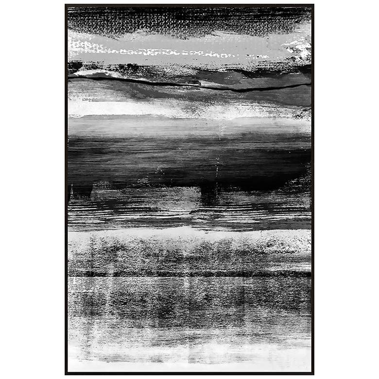 Black and White Strokes I 30 1/2" High Framed Wall Art